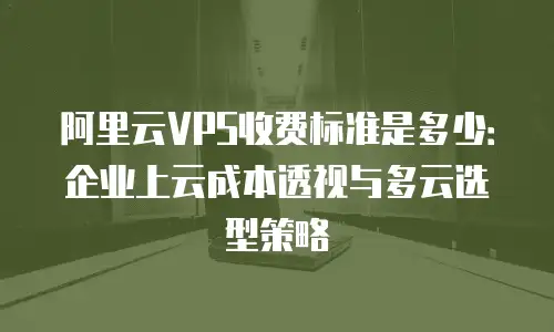 阿里云VPS收费标准是多少：企业上云成本透视与多云选型策略
