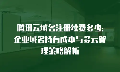 腾讯云域名注册续费多少：企业域名持有成本与多云管理策略解析