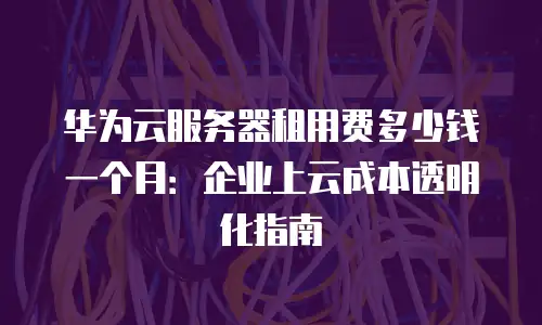 华为云服务器租用费多少钱一个月：企业上云成本透明化指南