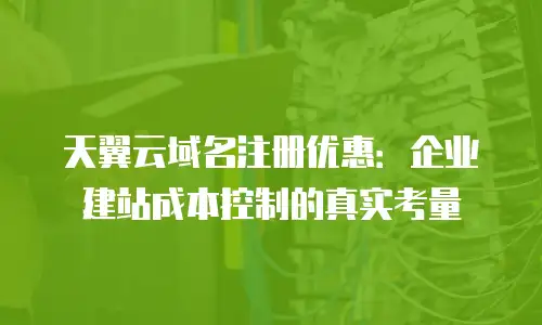 天翼云域名注册优惠：企业建站成本控制的真实考量