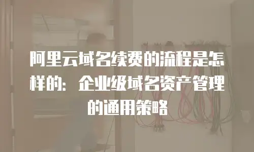 阿里云域名续费的流程是怎样的：企业级域名资产管理的通用策略