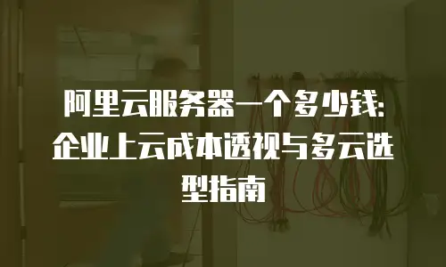 阿里云服务器一个多少钱：企业上云成本透视与多云选型指南