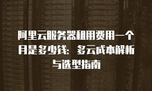 阿里云服务器租用费用一个月是多少钱：多云成本解析与选型指南