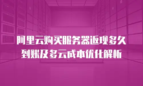 阿里云购买服务器返现多久到账及多云成本优化解析