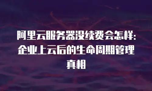 阿里云服务器没续费会怎样：企业上云后的生命周期管理真相