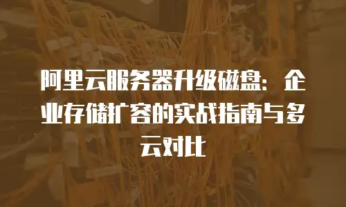 阿里云服务器升级磁盘：企业存储扩容的实战指南与多云对比