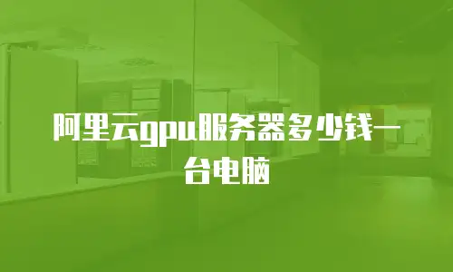 阿里云gpu服务器多少钱一台电脑