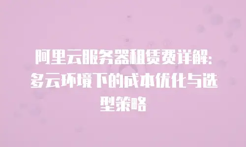 阿里云服务器租赁费详解：多云环境下的成本优化与选型策略