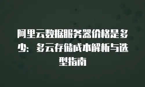 阿里云数据服务器价格是多少：多云存储成本解析与选型指南