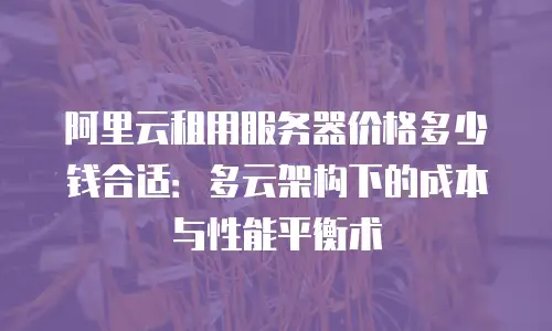 阿里云租用服务器价格多少钱合适：多云架构下的成本与性能平衡术
