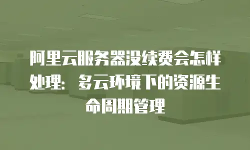 阿里云服务器没续费会怎样处理：多云环境下的资源生命周期管理