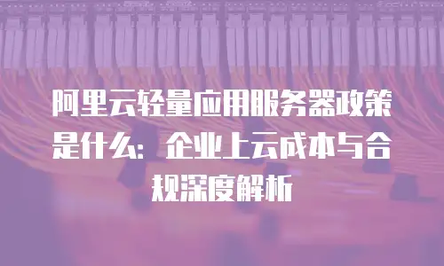 阿里云轻量应用服务器政策是什么：企业上云成本与合规深度解析
