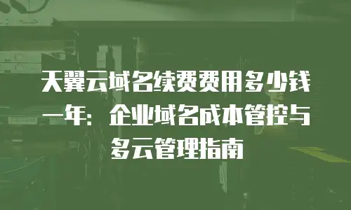 天翼云域名续费费用多少钱一年：企业域名成本管控与多云管理指南