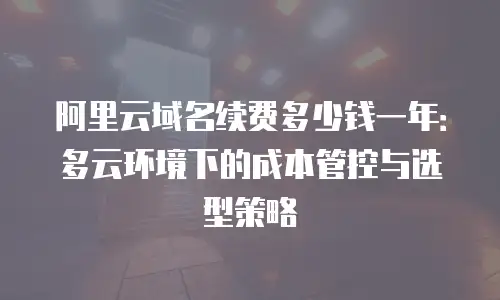 阿里云域名续费多少钱一年：多云环境下的成本管控与选型策略