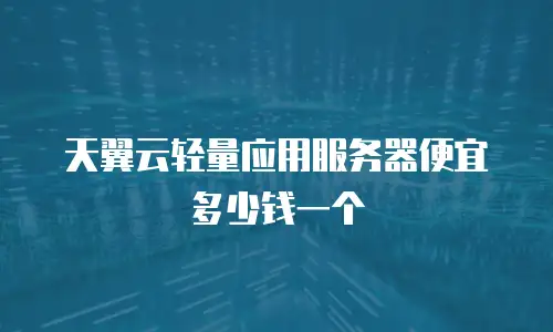 天翼云轻量应用服务器便宜多少钱一个