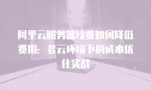阿里云服务器续费如何降低费用：多云环境下的成本优化实战