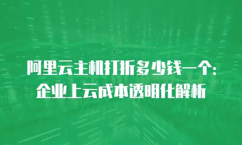 阿里云主机打折多少钱一个：企业上云成本透明化解析