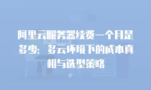 阿里云服务器续费一个月是多少：多云环境下的成本真相与选型策略