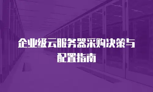 企业级云服务器采购决策与配置指南