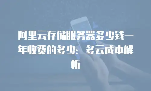 阿里云存储服务器多少钱一年收费的多少：多云成本解析