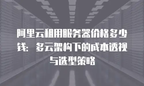 阿里云租用服务器价格多少钱：多云架构下的成本透视与选型策略