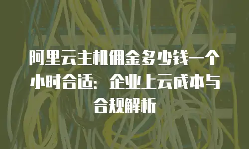 阿里云主机佣金多少钱一个小时合适：企业上云成本与合规解析