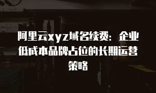 阿里云xyz域名续费：企业低成本品牌占位的长期运营策略