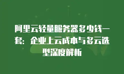 阿里云轻量服务器多少钱一套：企业上云成本与多云选型深度解析