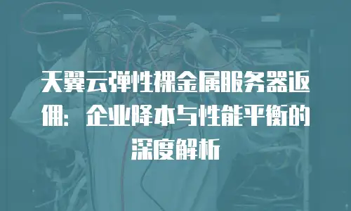 天翼云弹性裸金属服务器返佣：企业降本与性能平衡的深度解析