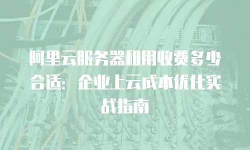 阿里云服务器租用收费多少合适：企业上云成本优化实战指南
