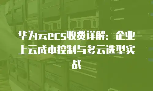 华为云ecs收费详解：企业上云成本控制与多云选型实战