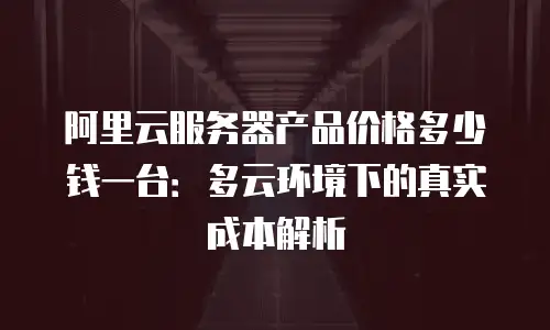 阿里云服务器产品价格多少钱一台：多云环境下的真实成本解析