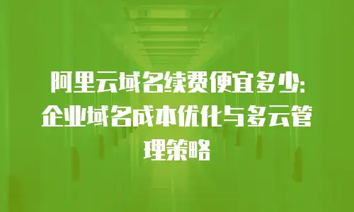 阿里云域名续费便宜多少：企业域名成本优化与多云管理策略