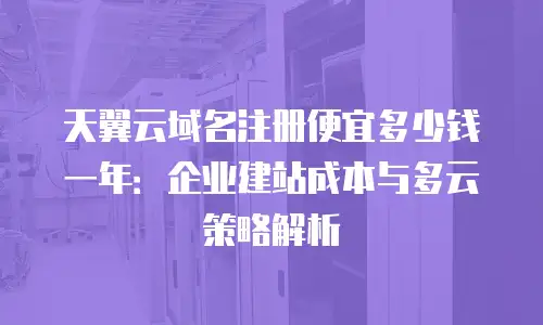 天翼云域名注册便宜多少钱一年：企业建站成本与多云策略解析