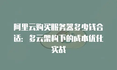 阿里云购买服务器多少钱合适：多云架构下的成本优化实战
