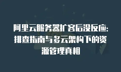 阿里云服务器扩容后没反应：排查指南与多云架构下的资源管理真相
