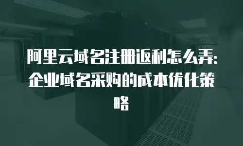 阿里云域名注册返利怎么弄：企业域名采购的成本优化策略