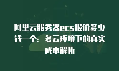 阿里云服务器ecs报价多少钱一个：多云环境下的真实成本解析