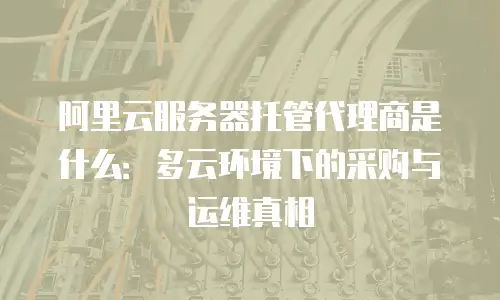 阿里云服务器托管代理商是什么：多云环境下的采购与运维真相