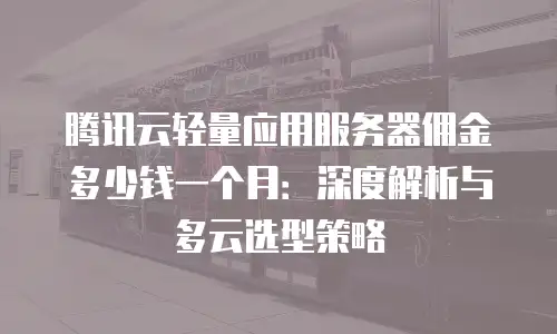 腾讯云轻量应用服务器佣金多少钱一个月：深度解析与多云选型策略