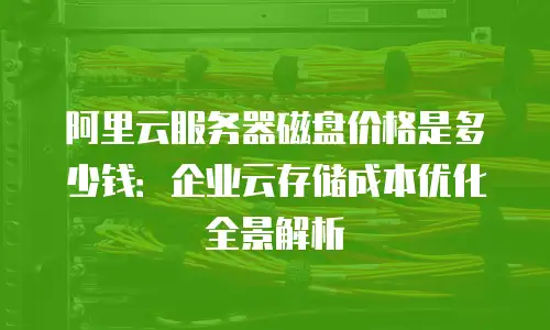 阿里云服务器磁盘价格是多少钱：企业云存储成本优化全景解析