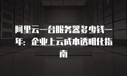 阿里云一台服务器多少钱一年：企业上云成本透明化指南