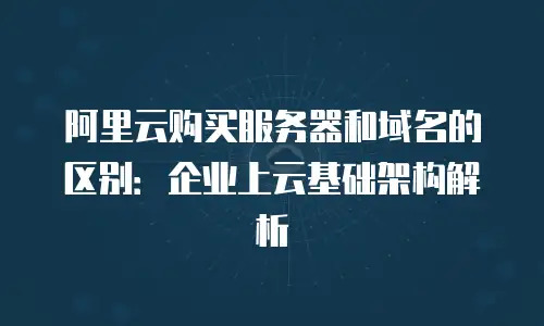 阿里云购买服务器和域名的区别：企业上云基础架构解析