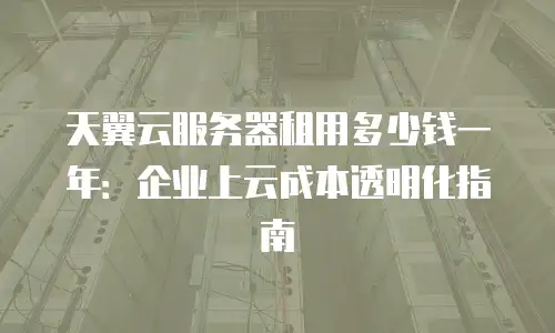 天翼云服务器租用多少钱一年：企业上云成本透明化指南