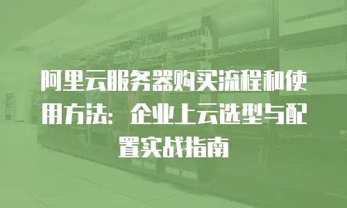 阿里云服务器购买流程和使用方法：企业上云选型与配置实战指南
