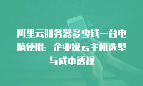 阿里云服务器多少钱一台电脑使用：企业级云主机选型与成本透视