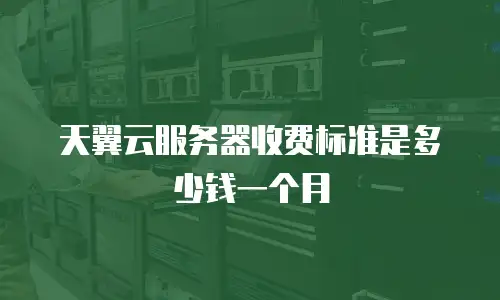 天翼云服务器收费标准是多少钱一个月