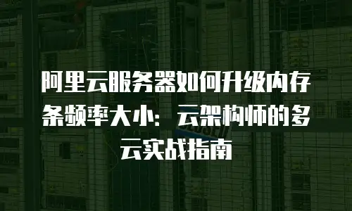 阿里云服务器如何升级内存条频率大小：云架构师的多云实战指南