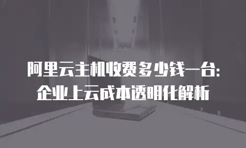 阿里云主机收费多少钱一台：企业上云成本透明化解析