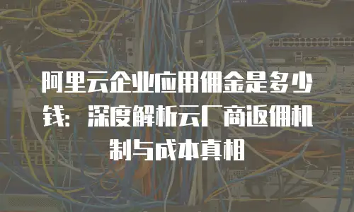 阿里云企业应用佣金是多少钱：深度解析云厂商返佣机制与成本真相